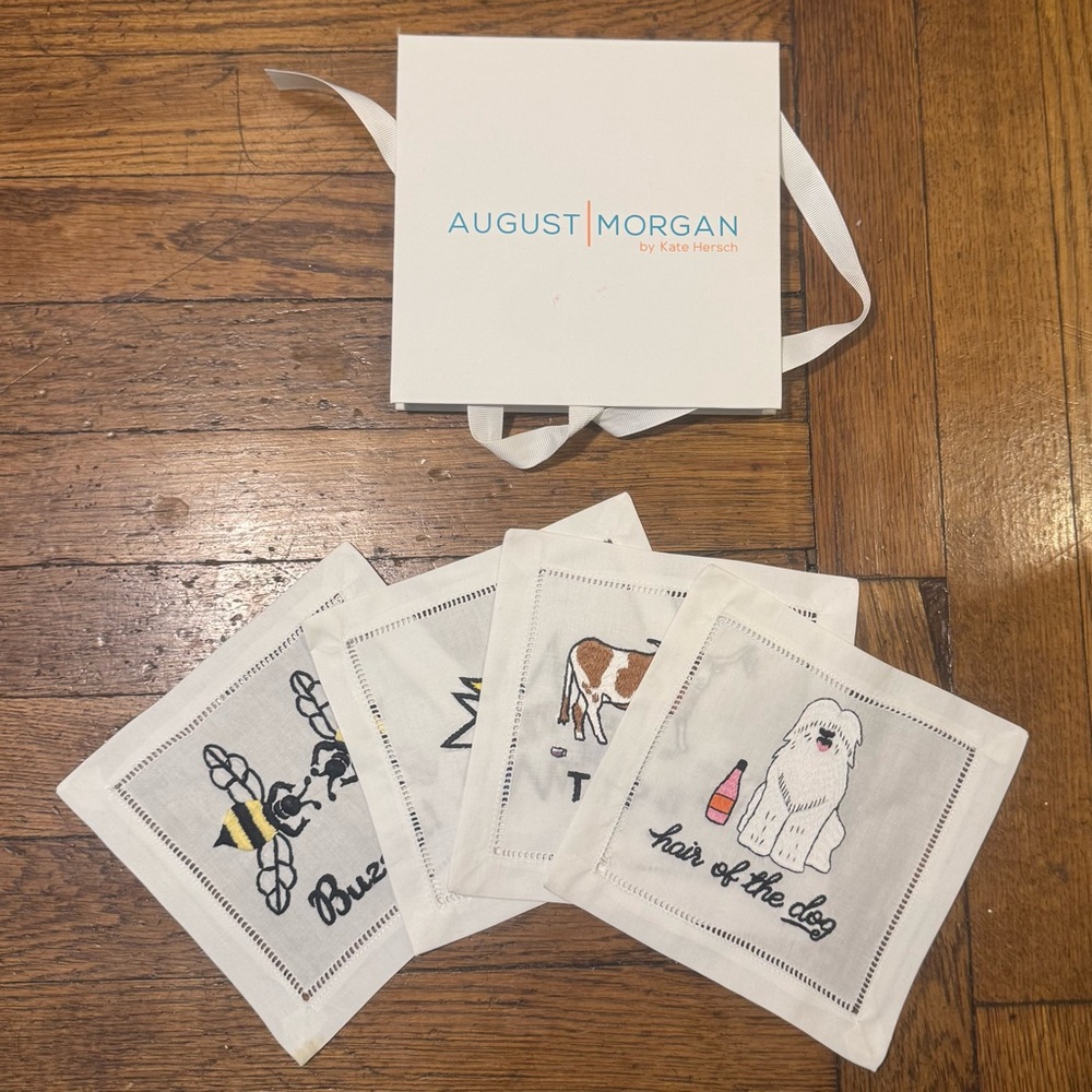 August Morgan by Kate Hersch Embroidered Cocktail Napkins